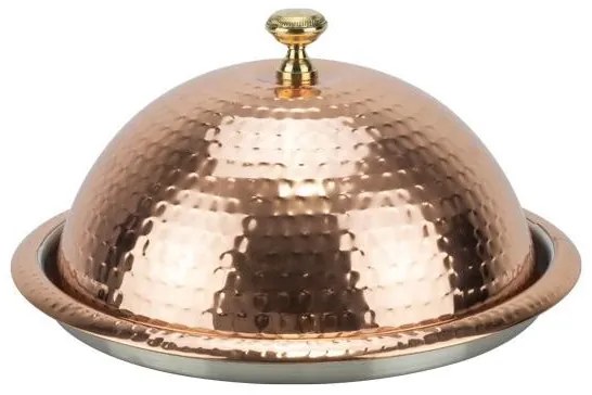 Horecano - Плато кръгло с капак, с релеф и медно покритие кръг Ø40cm-CHARM-(SG-84610(D)