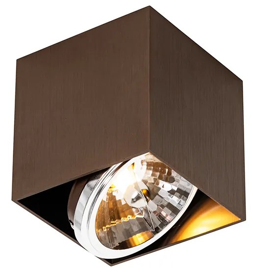 Дизайнерски прожектор тъмно бронз квадрат ротационен и наклонен - Box