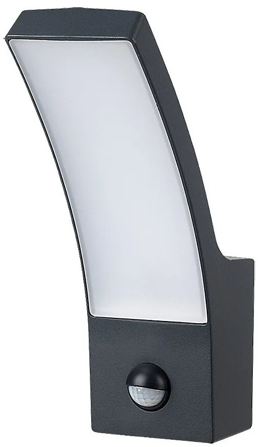 RABALUX 7505 Palanga, външна стенна лампа със сензор, антрацит алуминиева основа с опалов пластмасов капак, LED 12W 800lm, 3000K