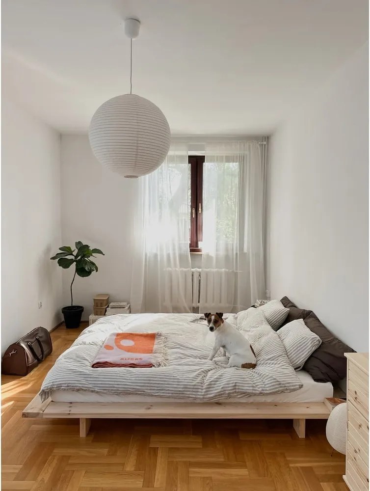 Двойно легло от борова дървесина с решетка 140x200 cm Japan - Karup Design