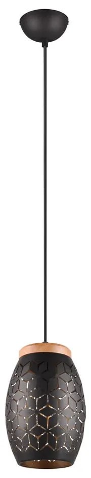 Черно висящо осветително тяло ø 15 cm Bidar - Trio