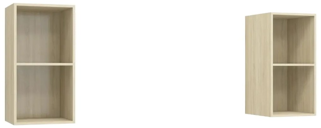 3079847 vidaXL ТВ шкафове за стенен монтаж, 2 бр, дъб сонома, инженерно дърво