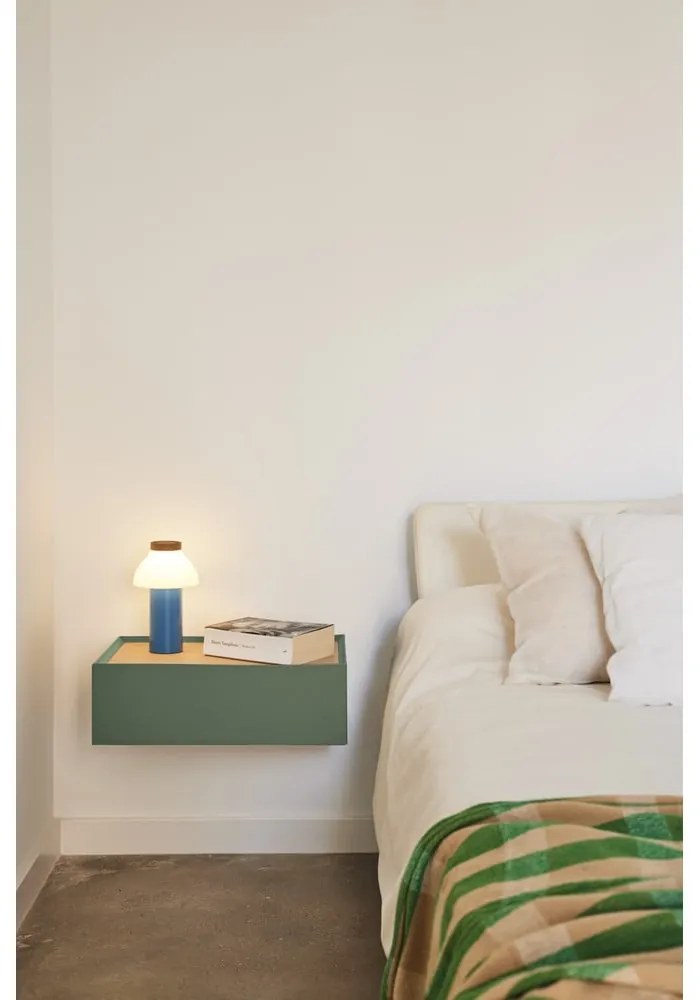 Черно висящо нощно шкафче с дъбов плот Arista – Teulat