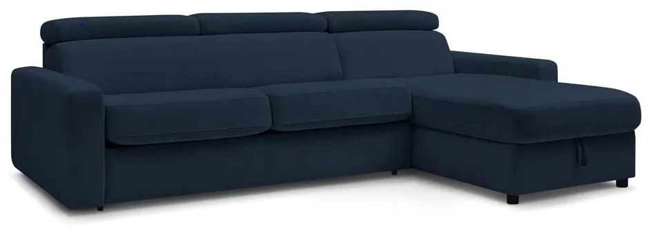 Тъмносин разтегателен ъглов диван (променлив) Monaco – Bobochic Paris
