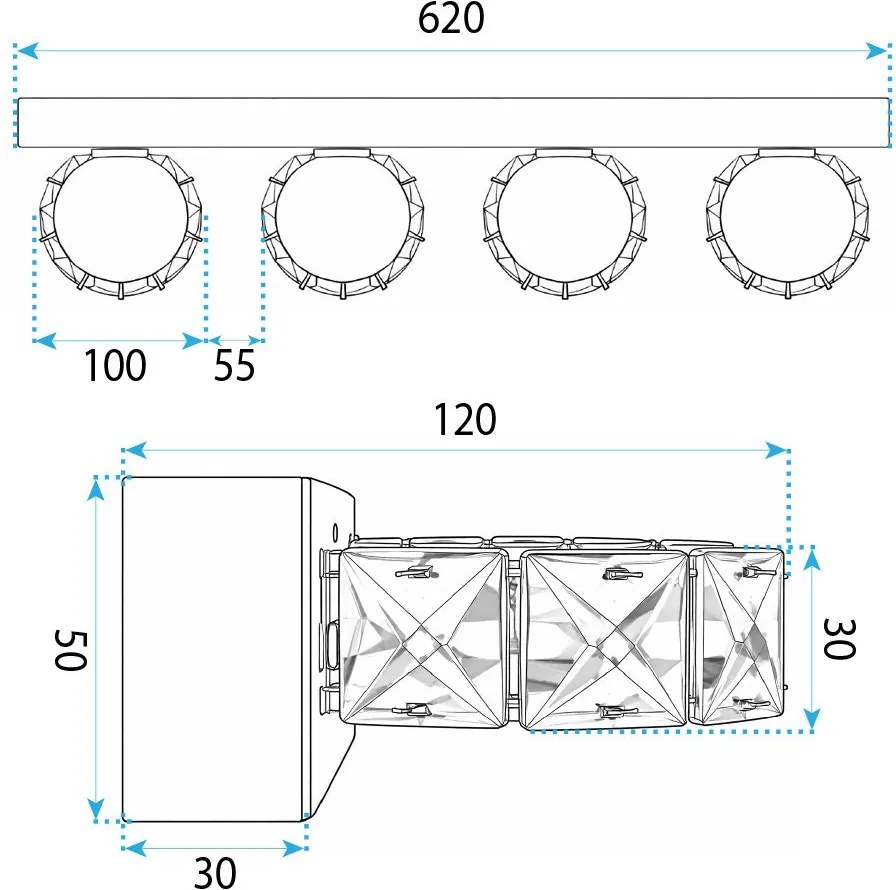 Аплик LED APP1940-4W CHROME