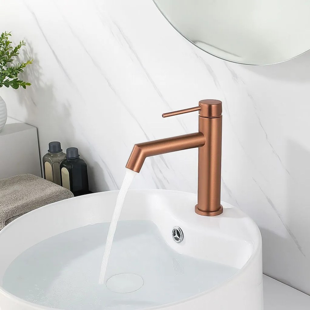 Смесител за мивка Rea FOSS Brush Copper Low