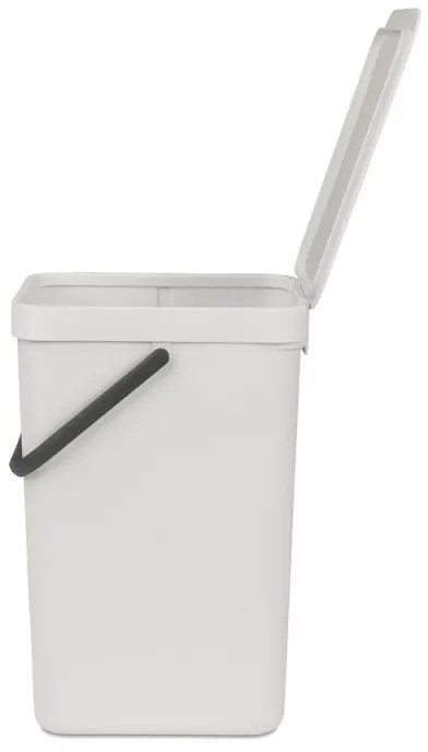 Кош за разделно събиране на боклук Brabantia Sort&Go 1005516, 16 л, Дръжка, Възможност за стенен монтаж, Светлосив