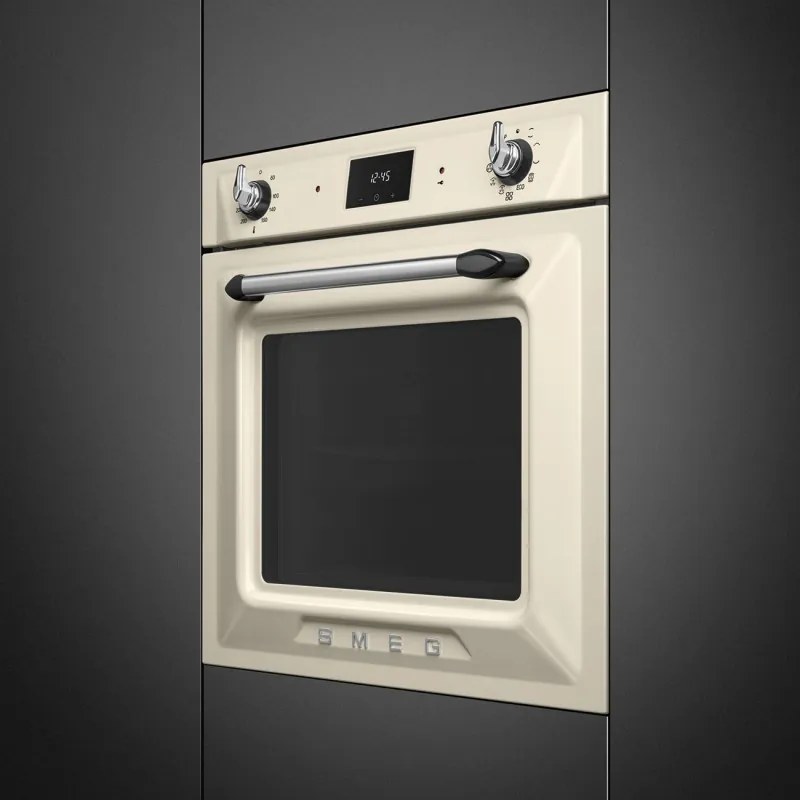 Фурна за вграждане Smeg SOP6900TP, 3000W, 68 л, Клас A, 9 функции и 5 нива на готвене, Самопочистване, Таймер, 30-280C, Крема