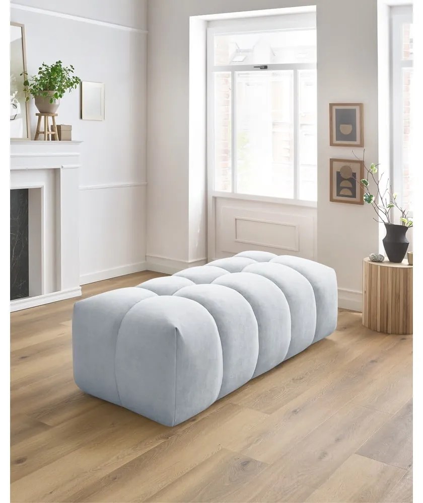 Светлосива табуретка за крака Mont-Blanc - Bobochic Paris