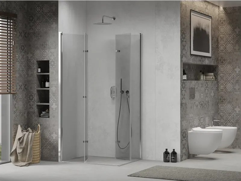 Mexen Lima Душ кабина Duo с двукрили врати 90 x 70 см, прозрачна, хром - 856-090-070-02-00