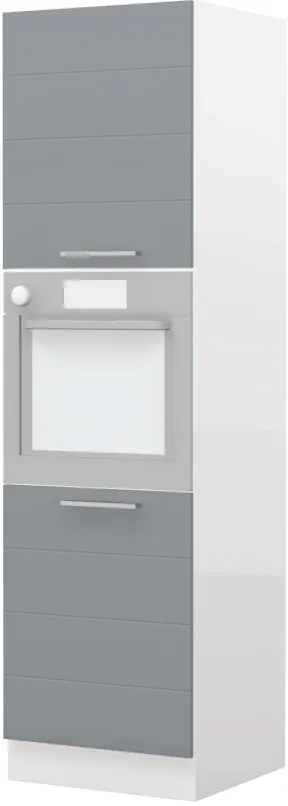 Висок подов шкаф за фурна Hudson K21-60-2KR-White - White glossy