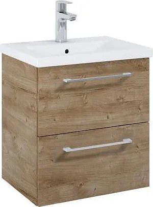 Шкаф Unik Roma Compact Plus, rural oak, 515 x 395 mm с 2 чекмеджета и умивалник