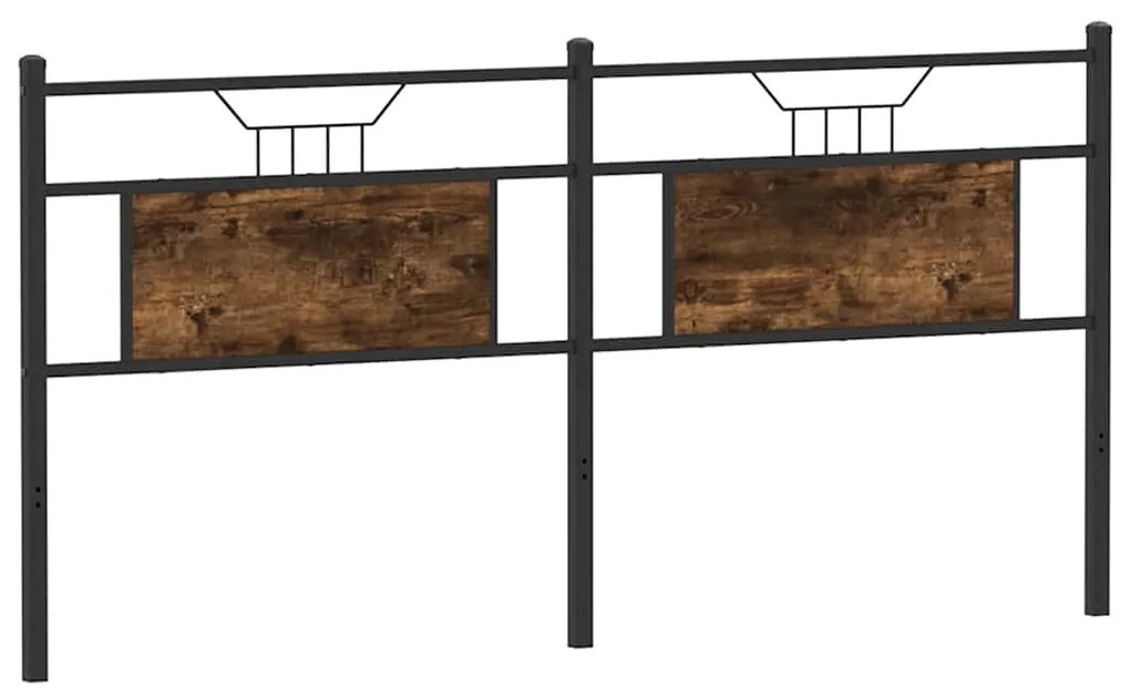 4106779 vidaXL Резервна табла за легло, опушен дъб, 180 см, инженерно дърво и стомана