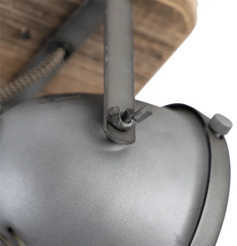 Индустриален прожектор стомана с дърво наклоняем - Emado