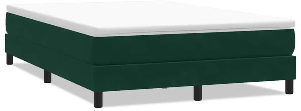 3315828 vidaXL Box Spring Легло без матрак Тъмнозелено 140x210 cm Кадифе