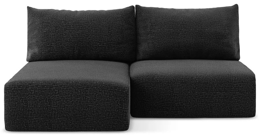 Черен разтегателен ъглов диван с място за съхранение (ляв ъгъл) Kalena – Makamii