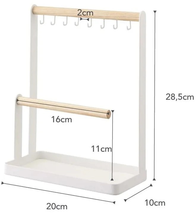 Бяла многофункционална стойка с детайли от букова дървесина Tosca - YAMAZAKI