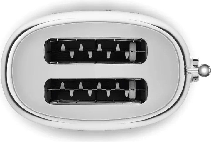 Тостер за хляб SMEG 50's Style TSF01SSEU, 950W, 2 филии, 6 нива, Тавичка за трохи, Вграден кабел, Неръждаема стомана, Сребрист