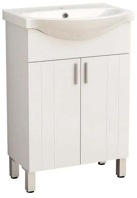 Долен шкаф за баня INIGA 5785+ УМИВАЛНИК 5615, Inter Ceramic, PVC, бял, 56.5x42x85см