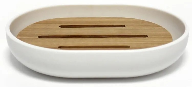 Бяла пластмасова сапунерка Smart – douceur d'intérieur