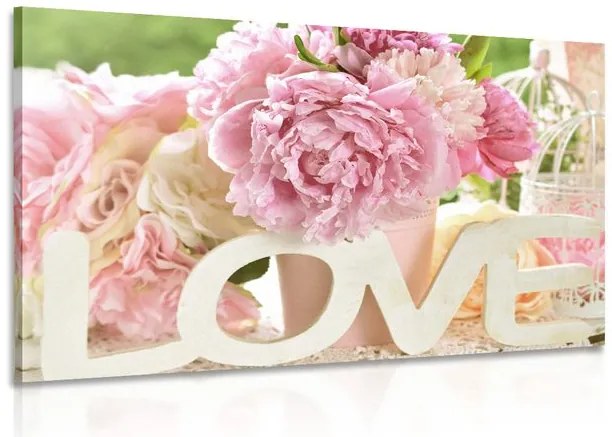 Картина на платно – С романтичен надпис Love