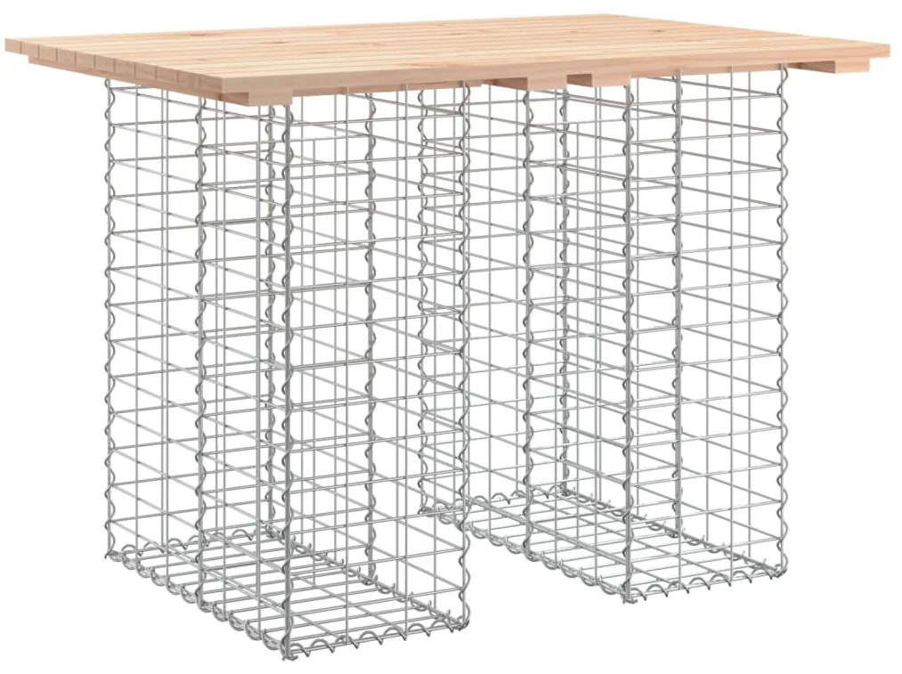 834365 vidaXL Градинска маса, дизайн от габион, 100x70x72 см, масивна дървесина, бор