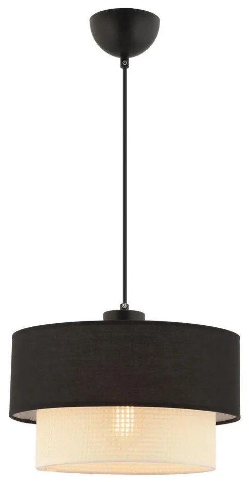 Полилей на кабел ECHO 1xE27/60W/230V черен/кремав