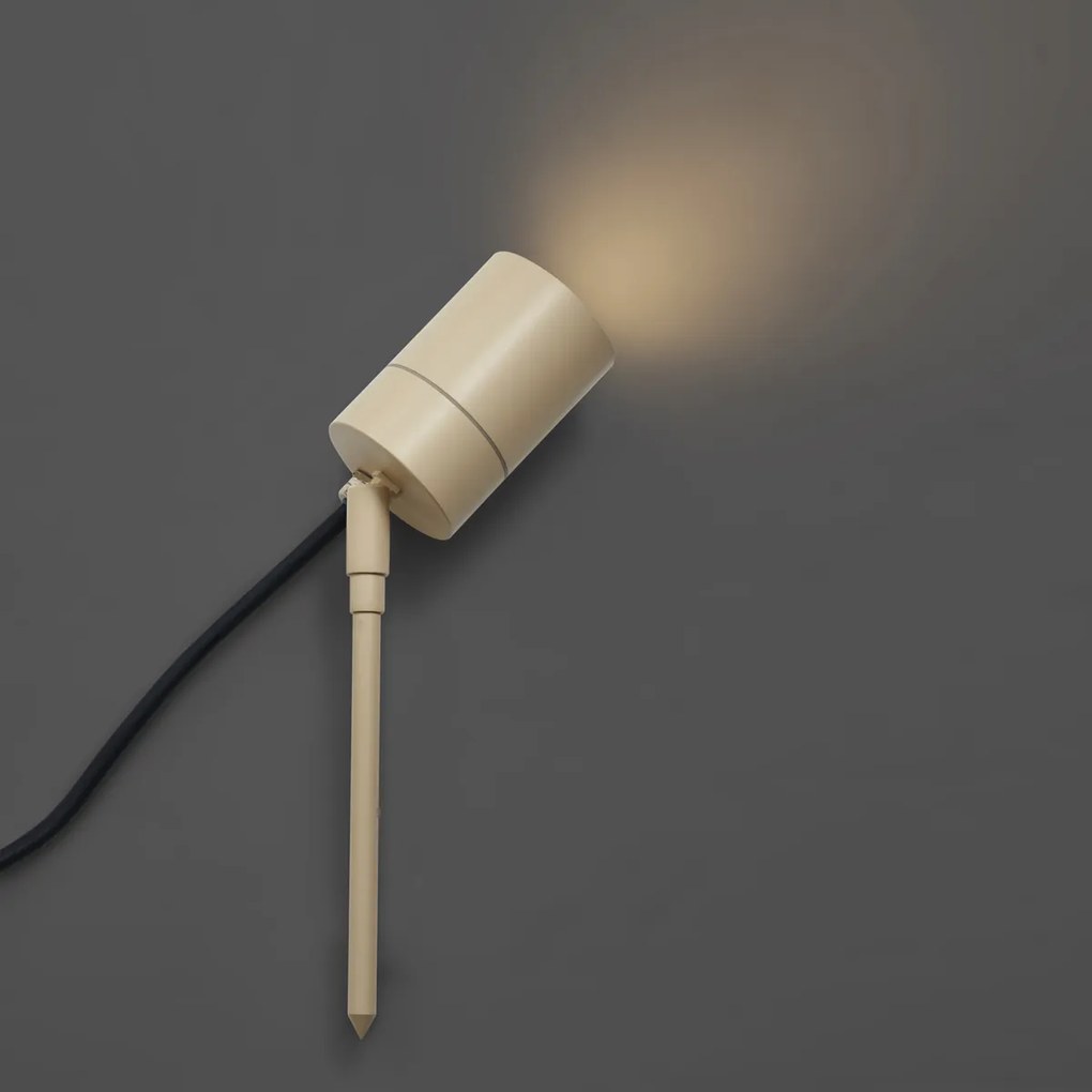 Кремъчен прожектор с шип GU10 50 мм регулируем IP44 вкл. кабел и щепсел - Solo