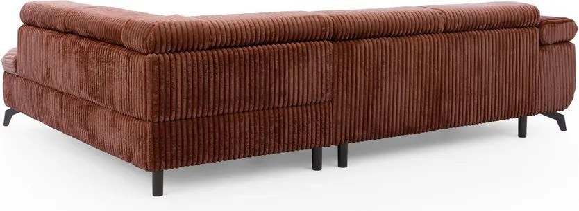 Теракотен ъглов диван от рипсено кадифе (десен ъгъл L форма) Marbeya – Ropez