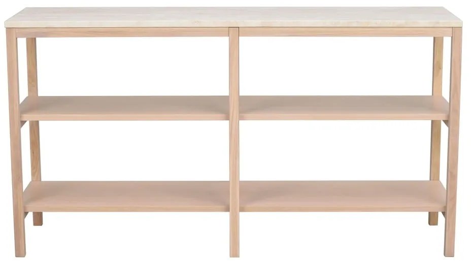 Бяла конзолна маса с каменен плот 140x40 cm Orwel - Rowico