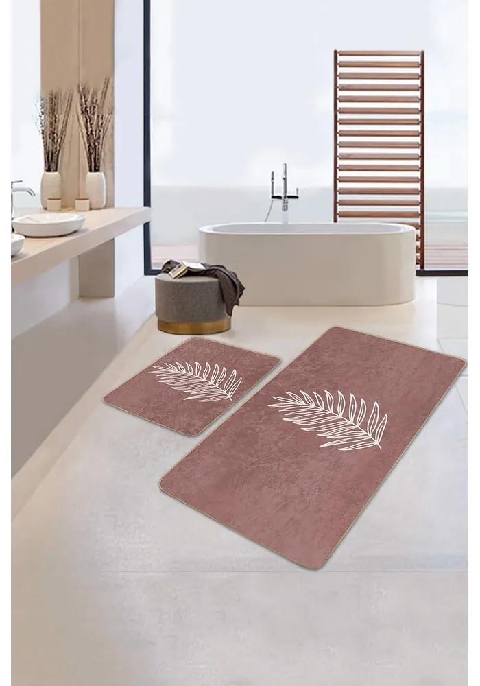 Тъмнорозови килими за баня в комплект 2 бр. 60x100 cm – Mila Home