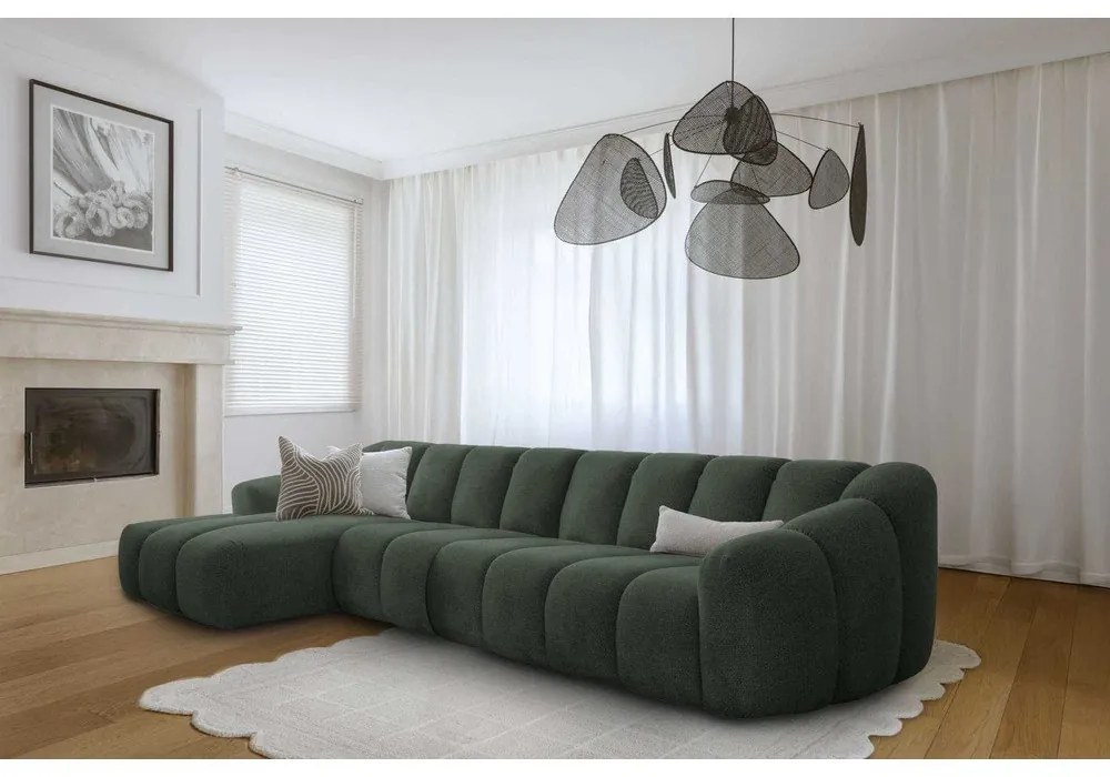 Тъмнозелен ъглов диван (ляв ъгъл) Shell – Miuform