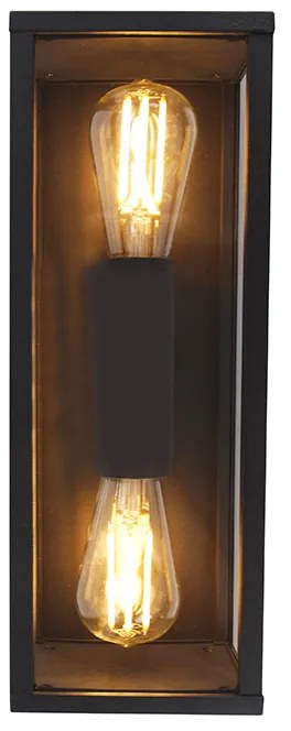 Смарт стенна лампа черна 38 см 2 светлини IP44 вкл. Wifi ST64 - Charlois