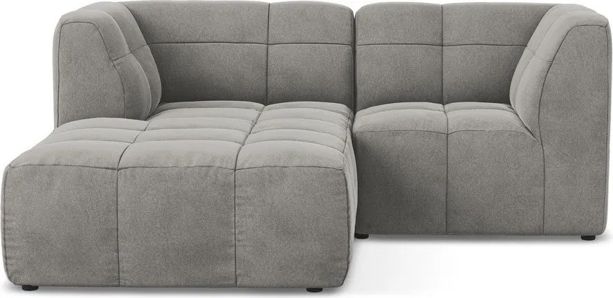 Сив кадифен ъглов диван (ляв ъгъл) Aloha – Makamii