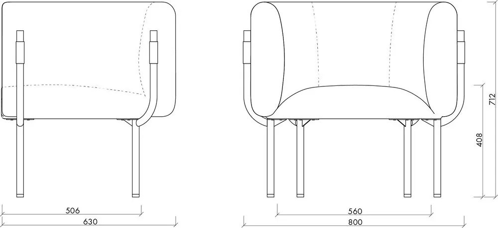 Синьо кресло Ubi – noo.ma