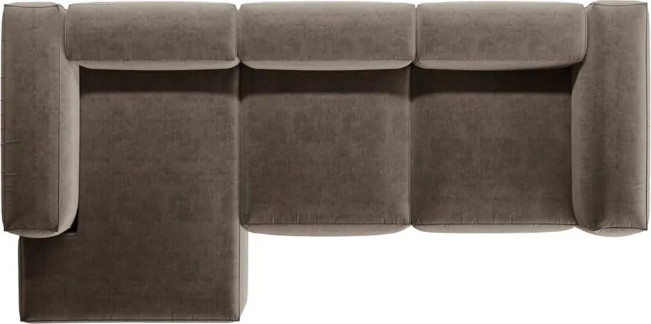 Кафяв ъглов диван (ляв ъгъл) Bergamo – Cosmopolitan Design