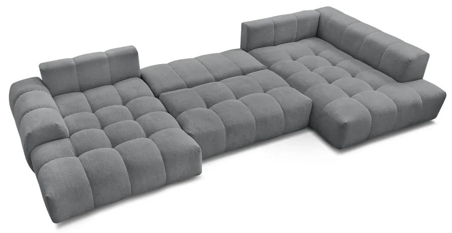 Тъмносив шенилов сгъваем/с място за съхранение ъглов диван (десен ъгъл/U форма) Everest – Bobochic Paris