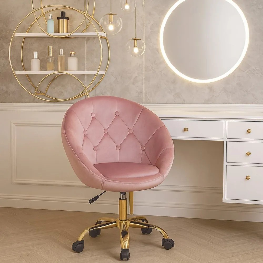 Кадифен офис стол RUNDO Бежово