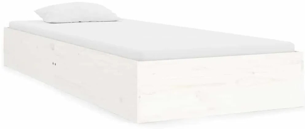820063 vidaXL Рамка за легло бяла масивно дърво 75x190 см Small Single