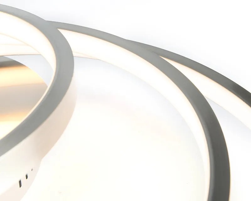 Модерна таванна лампа стомана с LED и димер - Rondas