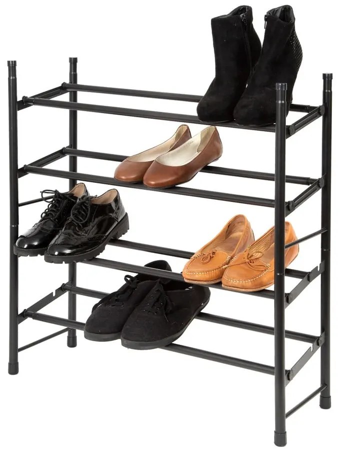 Черен метален телескопичен шкаф за обувки - Compactor