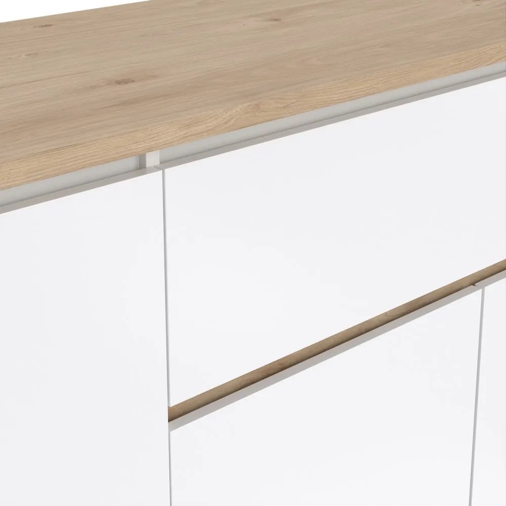 Скрин от дъбов декор в бял и естествен цвят 197x84x48 cm Next – Tvilum