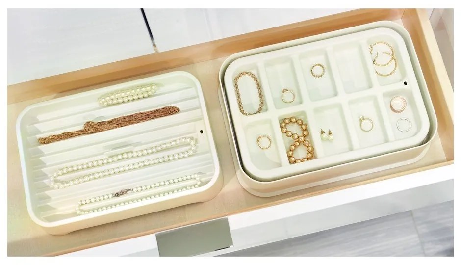 Бял органайзер за бижута - iDesign