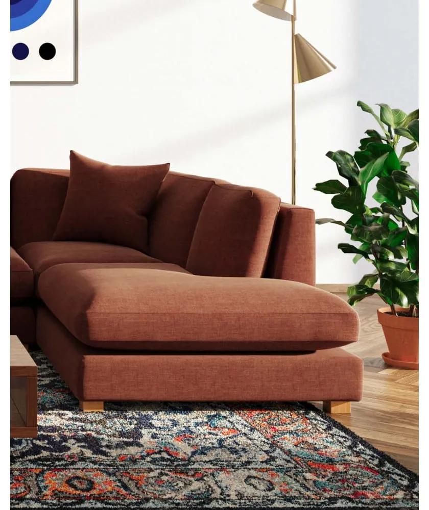 Ъглов диван в тухлен цвят (десен ъгъл) Pomo - Ame Yens