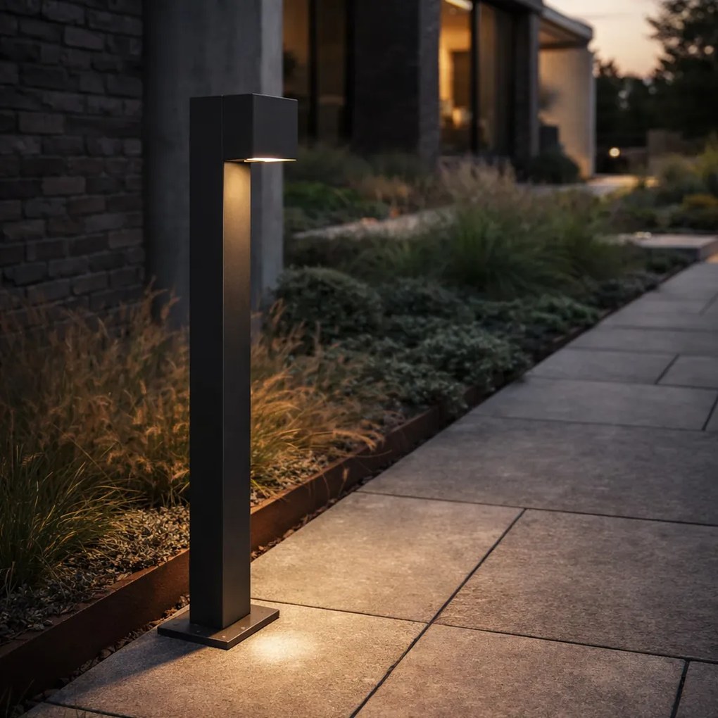 Индустриална външна подова лампа тъмно сива 80 см IP44 - Baleno