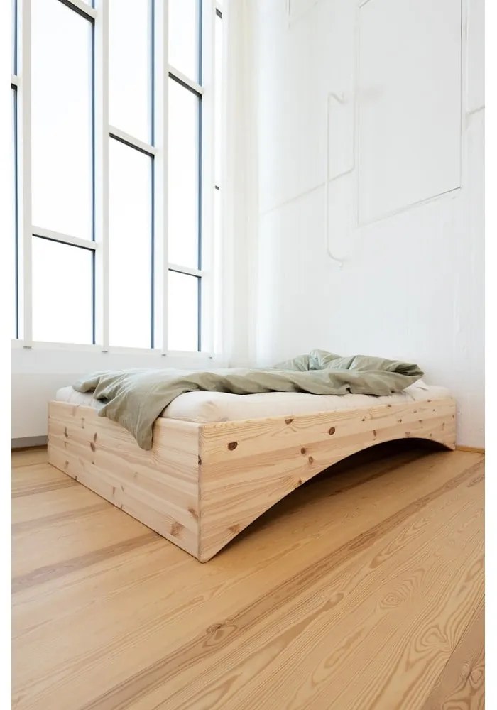 Двойно легло от масивен бор без табла в естествен цвят 180x200 cm Orbit – Karup Design