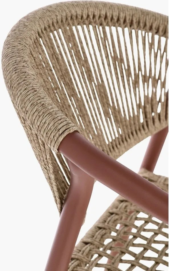 Червен /в естествен цвят метален градински стол Canarias – Bizzotto