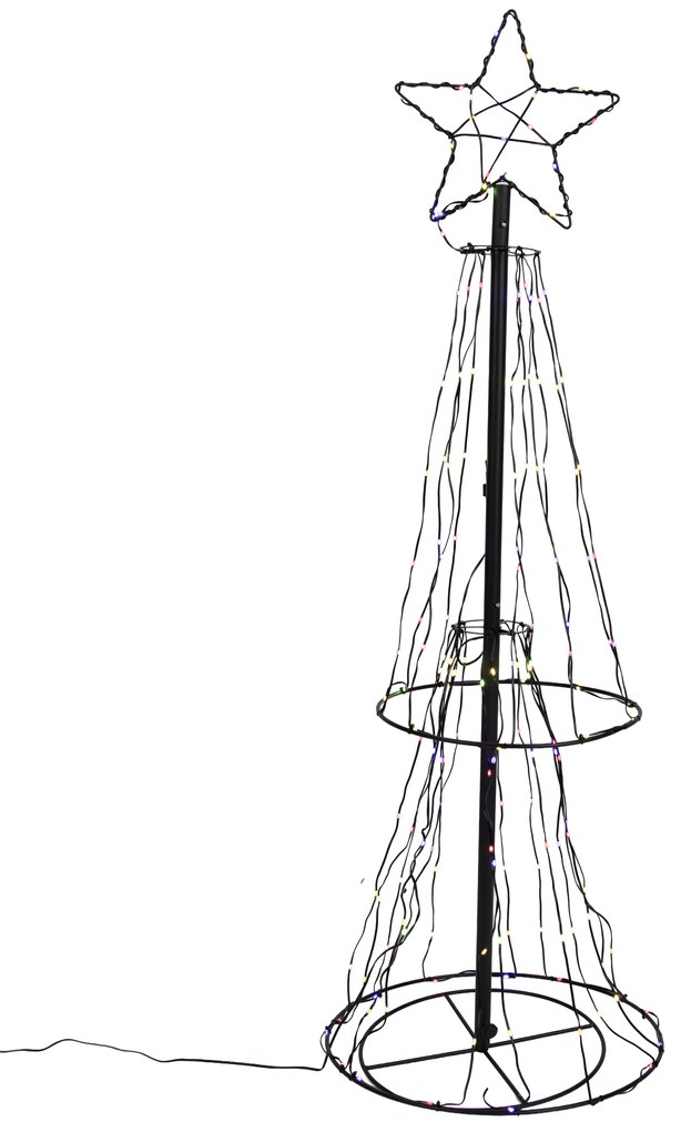 Коледна подова лампа черно дърво 150 см вкл. LED RGB с таймер IP44 - Ugoku