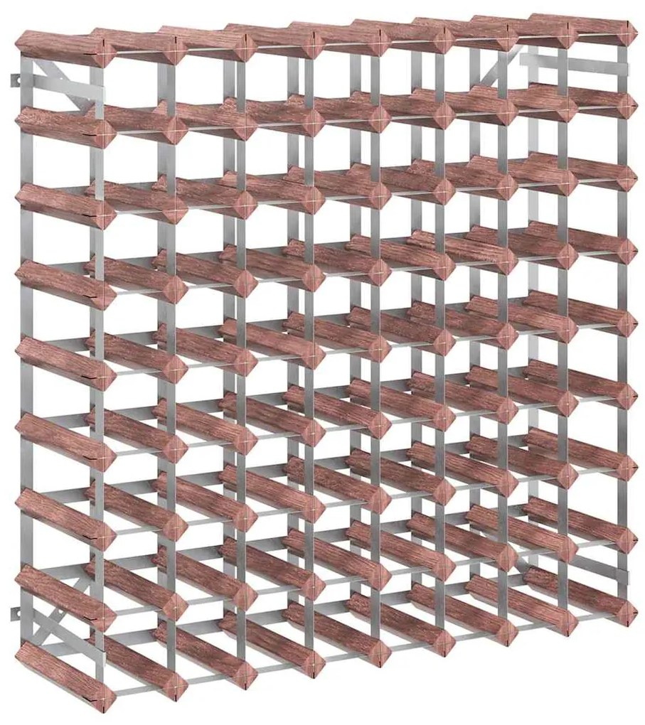 340894 vidaXL Стойка за вино за 72 бутилки, кафява, бор масив