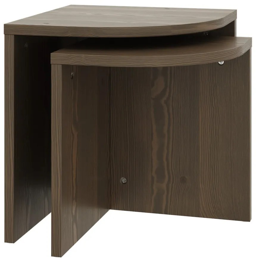 Тъмнокафяви масички за кафе в комплект 2 бр. от масивен бор Combine – Karup Design